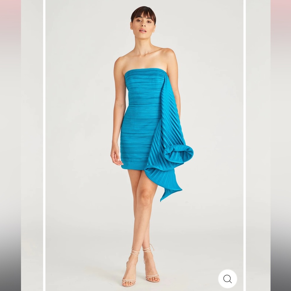 AMUR KAYLEIGH DRESS IN LAGOON BLUE